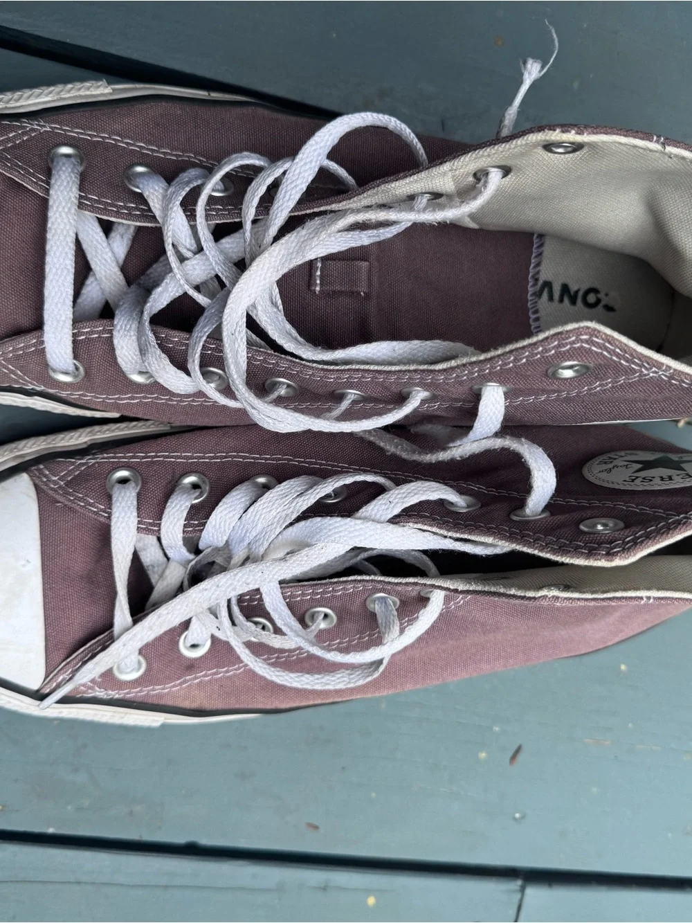 Converse High-Top Sneakers in Mauve with White Accents - Picture 5 of 8